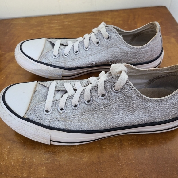 Converse All ☆ Star Silver Sneaker Athletic - Picture 3 of 9